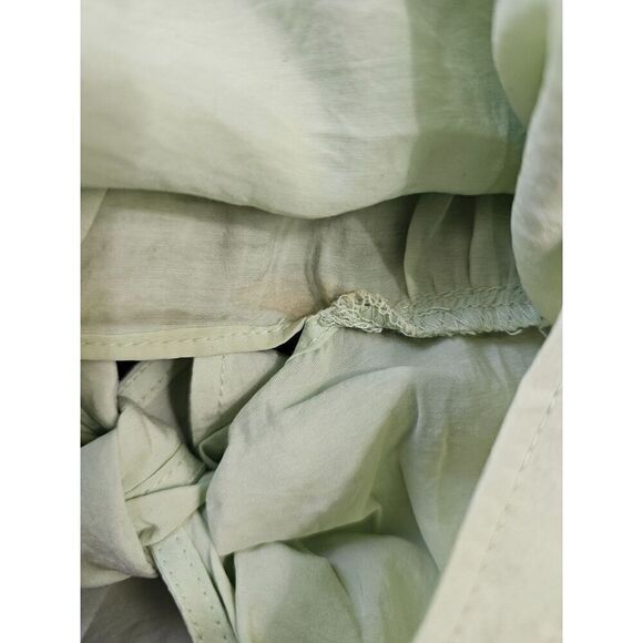 Zara Peplum Cropped Deep V-Neck Halter Top Mint Green Size Small - Picture 9 of 11